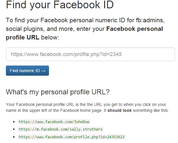 find fb id