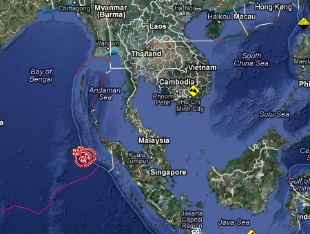 แผ่นดินไหวในทะเล8.9R.บริเวณตอนเหนือของเกาะสุมาตรา ความลึก 10กม.