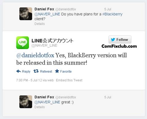 LINE สําหรับ Blackberry