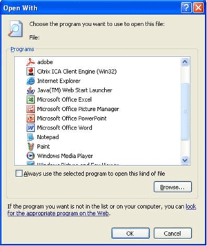 เปิดโปรแกรมไม่ได้ ขึ้น Open with ใน Windows 7 และ Windows XP