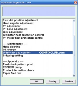 เคลียร์ซับหมึก Epson T13 ด้วย EPSON Adjustment Program