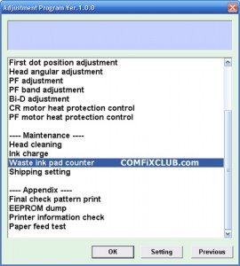 เคลียร์ซับหมึก Epson T13 ด้วย EPSON Adjustment Program