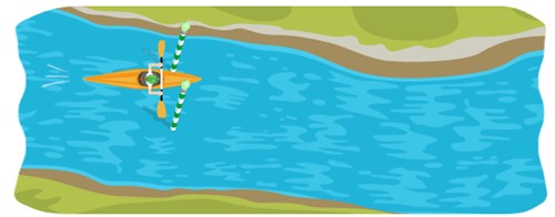 วิธีเล่นเกม London 2012 Slalom Canoe ใน Google