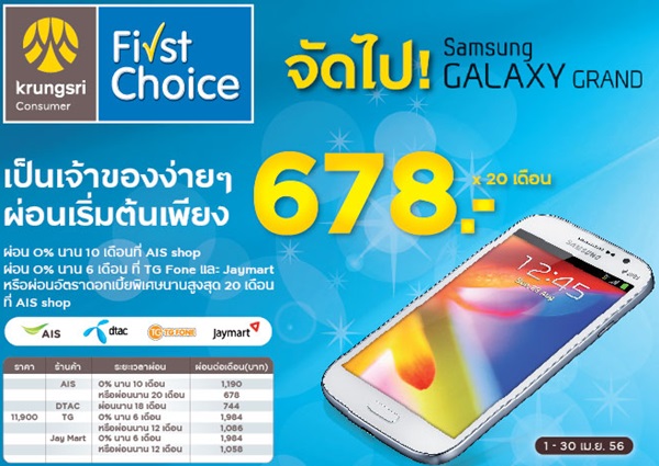 Samsung Galaxy Grand Krungsri First Choice