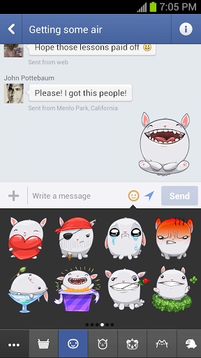 ปุ่มสติ๊กเกอร์ใน Messenger for Android แล้ว