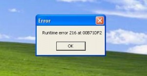 Runtime error 216 at