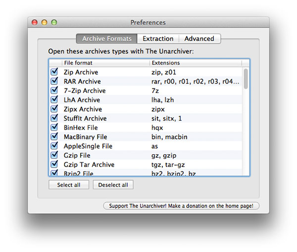 เปิดไฟล์ rar ใน mac ด้วย The Unarchiver