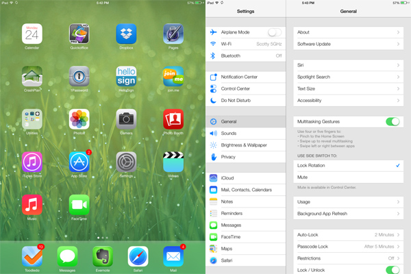 iOS 7 beta 2 ปล่อยดาวน์โหลดสำหรับนักพัฒนา รองรับ iPad และ iPad mini