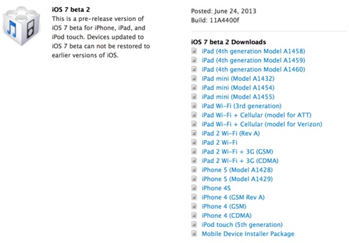 iOS 7 beta 2 ปล่อยดาวน์โหลดสำหรับนักพัฒนา รองรับ iPad และ iPad mini